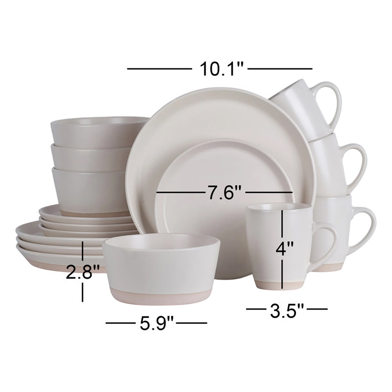 Service de table 16 pièces Stone Lain, Blanc