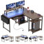 L-Shaped Metal Base Computer Desk