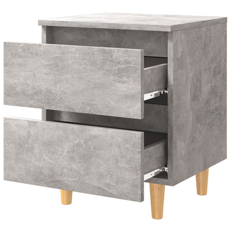 Moerlein 40cm W Manufactured Wood Bedside Table, Concrete Grey