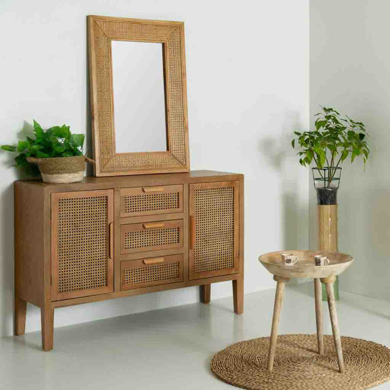 Suus Wood Flat Wall Mirror