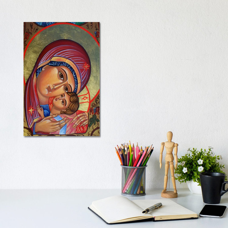 Theotokos & Christ by Unknown Artist - Wrapped Canvas Painting, 20.32 cm H x 30.48 cm W
