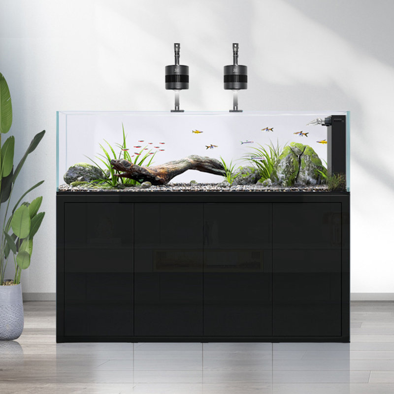 Réservoir d'aquarium rectangulaire simple et moderne Eco, Noir, noir, noir, noir