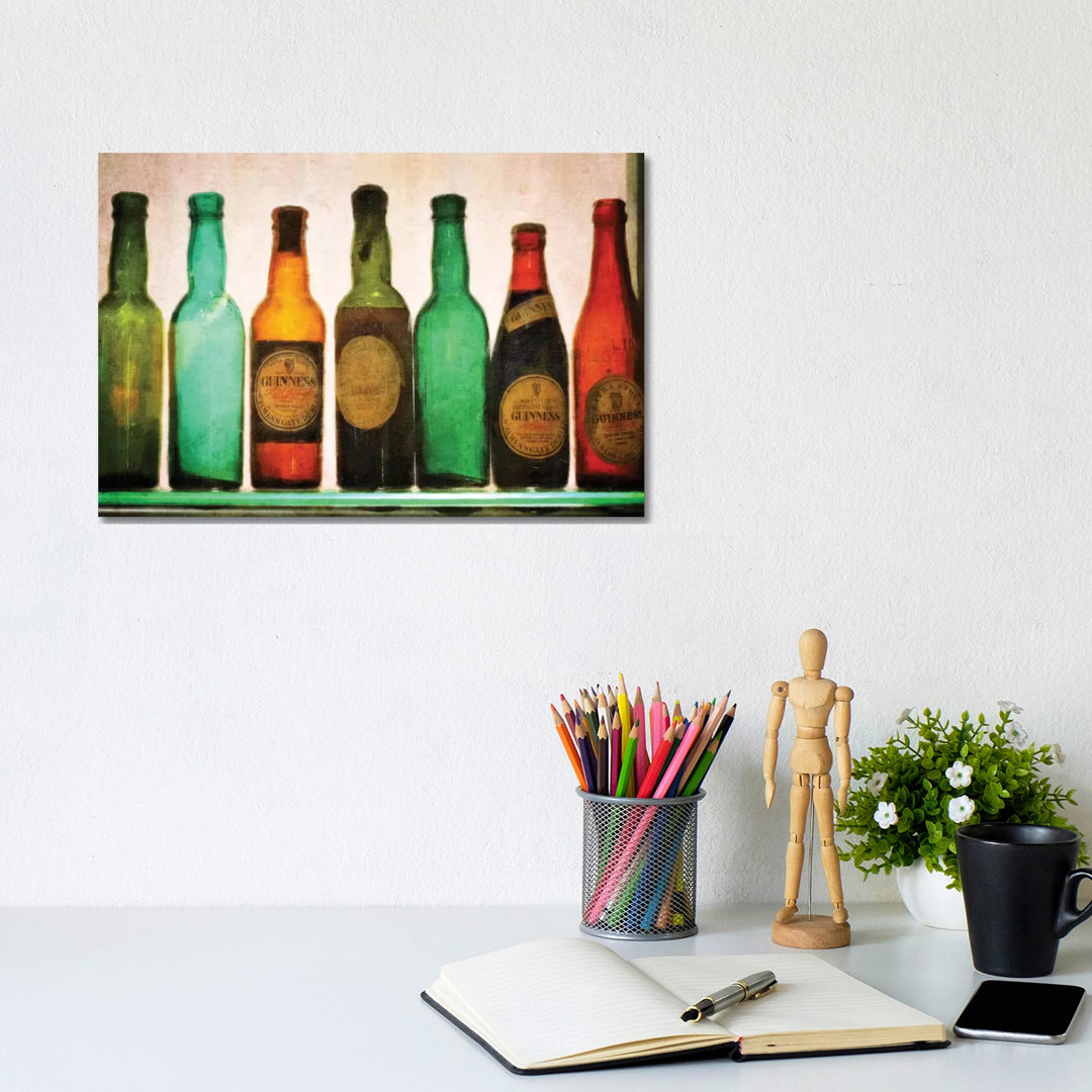 Vintage Guiness Bottles by Graffi*Tee Studios - Wrapped Canvas Painting
