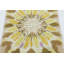 Vintage Swedish Rya Runner With Gold Sunflower Medallion Pattern -  Rug & Kilim