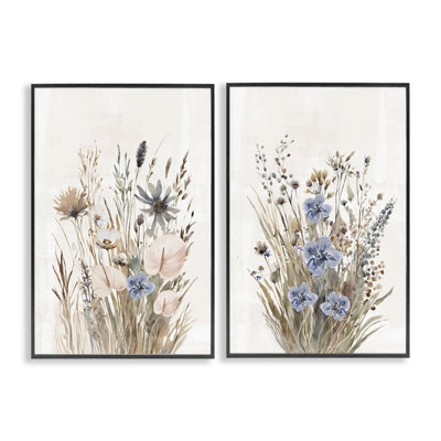 Ensemble de 2 giclées encadrées Soft Cottage Graminées, par 1x