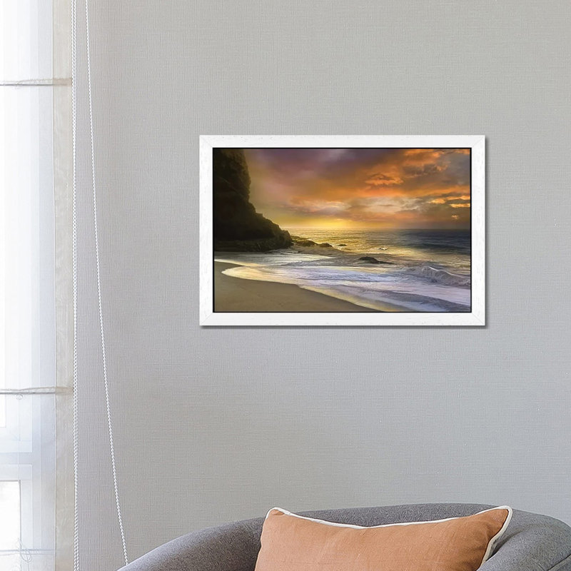Morning Fire by Mike Calascibetta - Wrapped Canvas Painting, White Framed, 66.04 cm H x 45.72 cm W