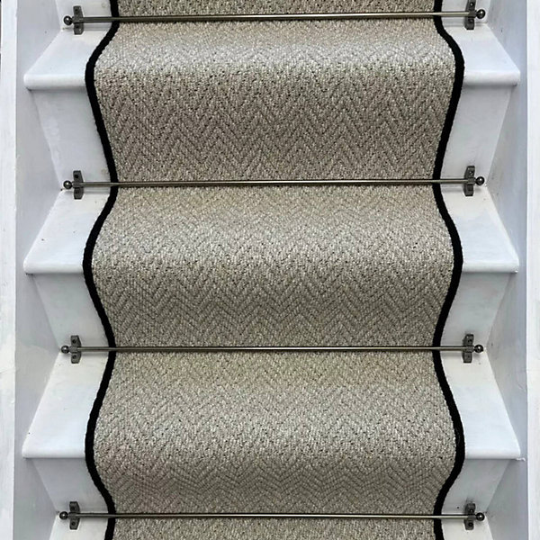 Stair Runner Chevron / Zig Zag Looped / Hooked Area Rug, Stair Runner 50 x 600 cm