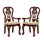 Ensemble formel classique de fauteuils à accoudoirs 2 pièces pour salle à manger cerisier en bois massif à imprimé damassé avec dossier complexe et pieds griffés