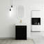 Meuble-lavabo moderne de 24 po avec lavabo en résine, porte à fermeture en douceur, châtaignier noir, - finition, charnières de rangement spacieuses, concept de design luxueux, spacieux-418529192