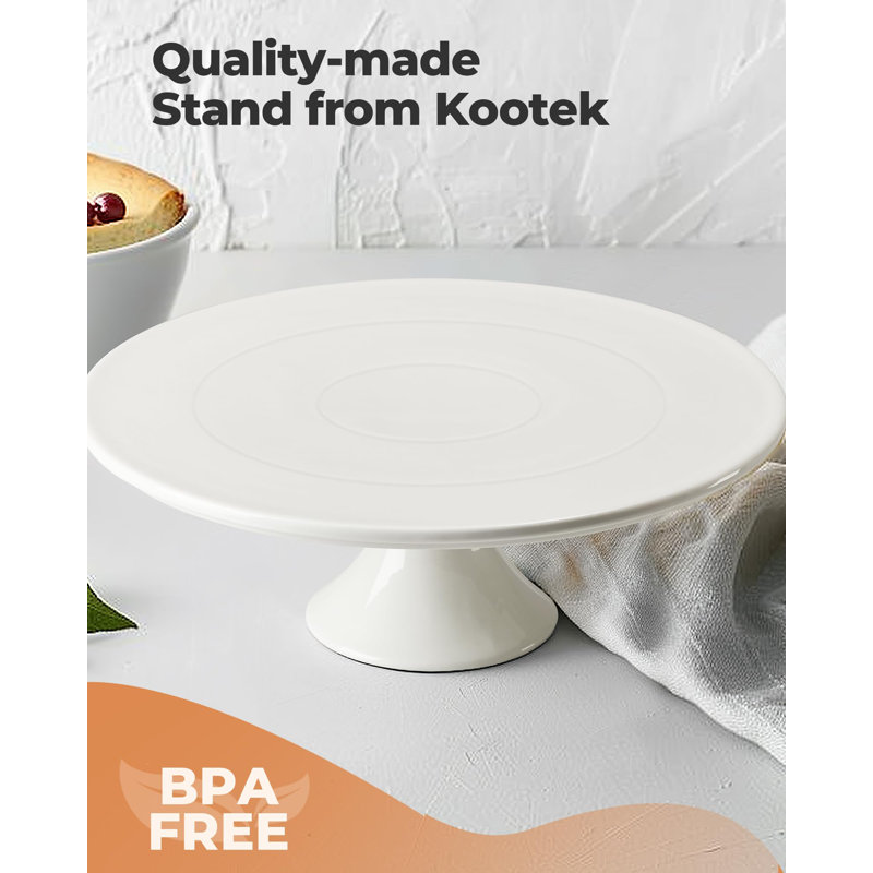 White Porcelain Tiered Cake Stand for Desserts, 12 x 12 Inches