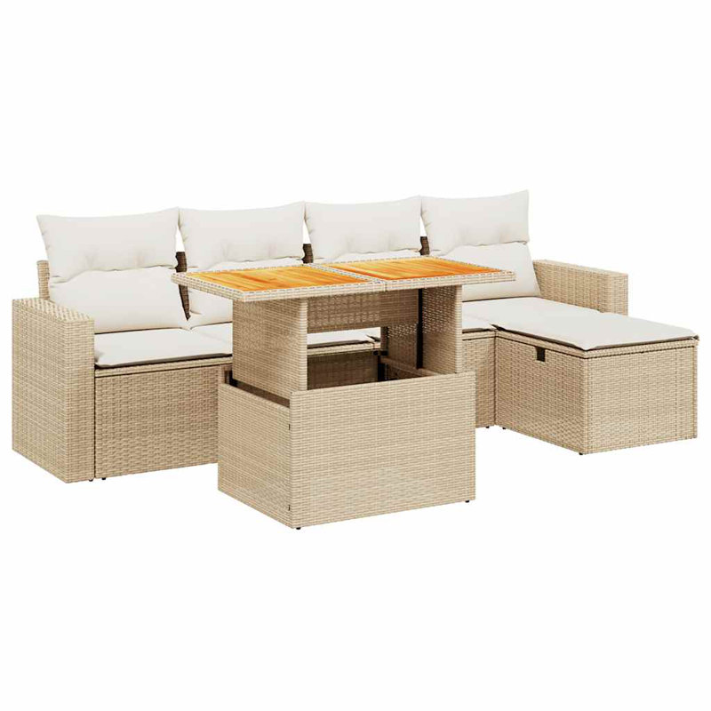 Ensemble de canapé de jardin modulaire en rotin PE 6 pièces Vidaxl