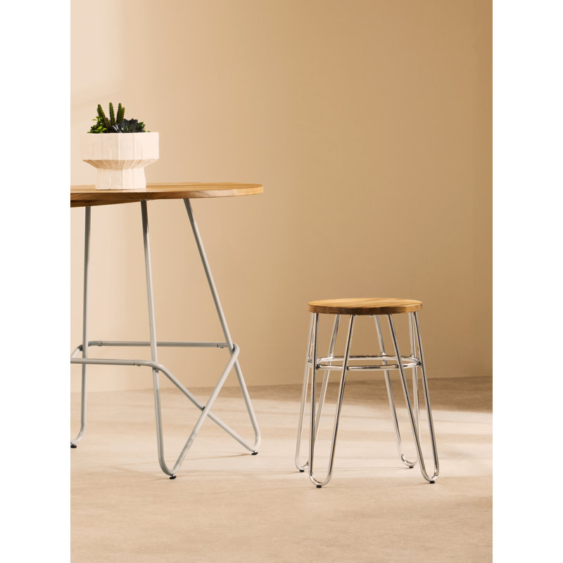 McMahon Metal Accent Stool, Sliver