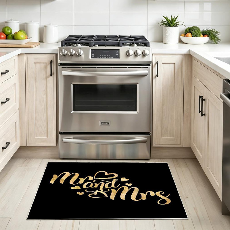 Tapis noir lavable à la machine Valentin