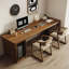 Dark Walnut Rectangular Solid Wood Writing desk-1223401122