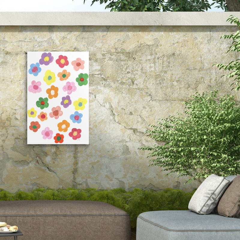 Toile d'extérieur Ania Zwara Rainbow Daisies, H 12 po x l 19 po