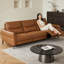 Canapé modulaire orange en similicuir-129381685