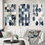 «Gentle Indigo Secrets Circular Retro Watercolor II», ensemble d'art mural abstrait géométrique de 3-432580293-432580292