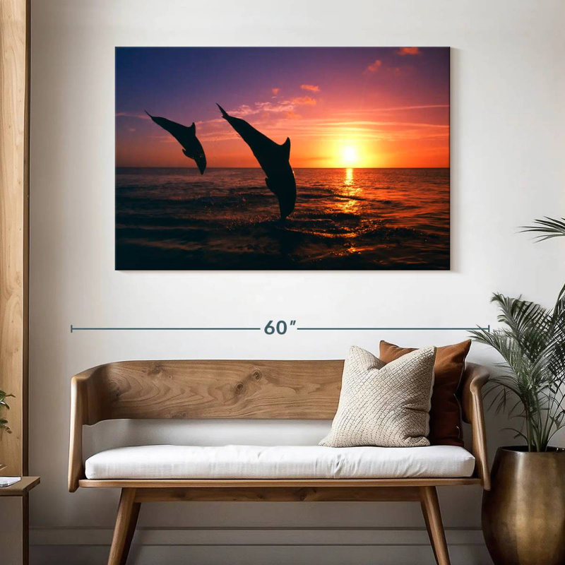 Dauphins dansant Brampt, H 32 po x l 48 po