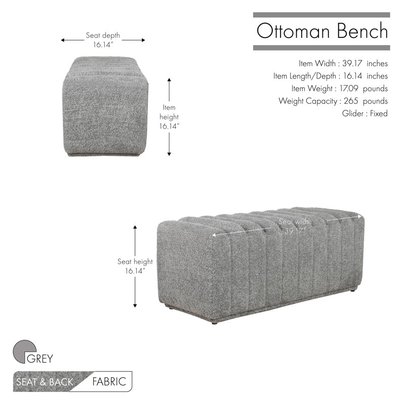 Repose-pieds en tissu Sherpa Barny, Sherpa gris