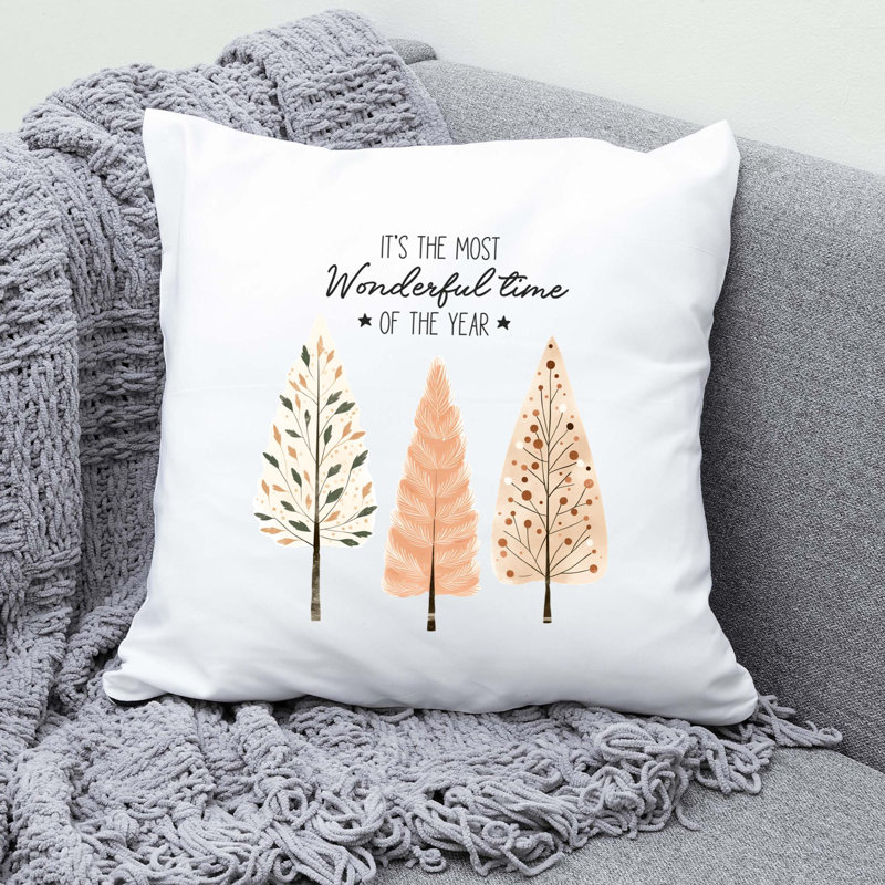 05_Hygge_Christmas_tree Reversible Throw Pillow, 16" x 16"