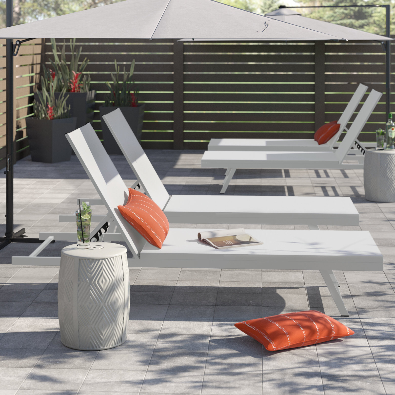 Wade Logan® Audyn Outdoor Reclining Chaise Lounge & Reviews | Wayfair