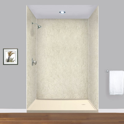 EWK606096-44 Expressions 60" X 60" X 96" 3-Piece Tub/Shower Wall Kit, In Sea Fog