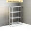 Étagère de rangement robuste en métal à 4 niveaux, idéale pour diverses pièces, style américain, étagère verticale polyvalente pour assemblage d'outils, salon et chambre à coucher pratiques, peinture au four lisse