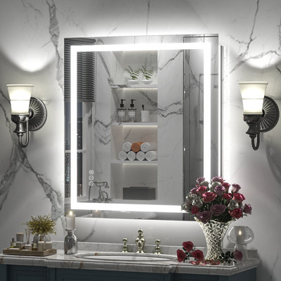 Aevar UL Certified Front & Back LED Anti-Fog Tempered Glass Bathroom/Vanity Mirror with 3-Year Warranty