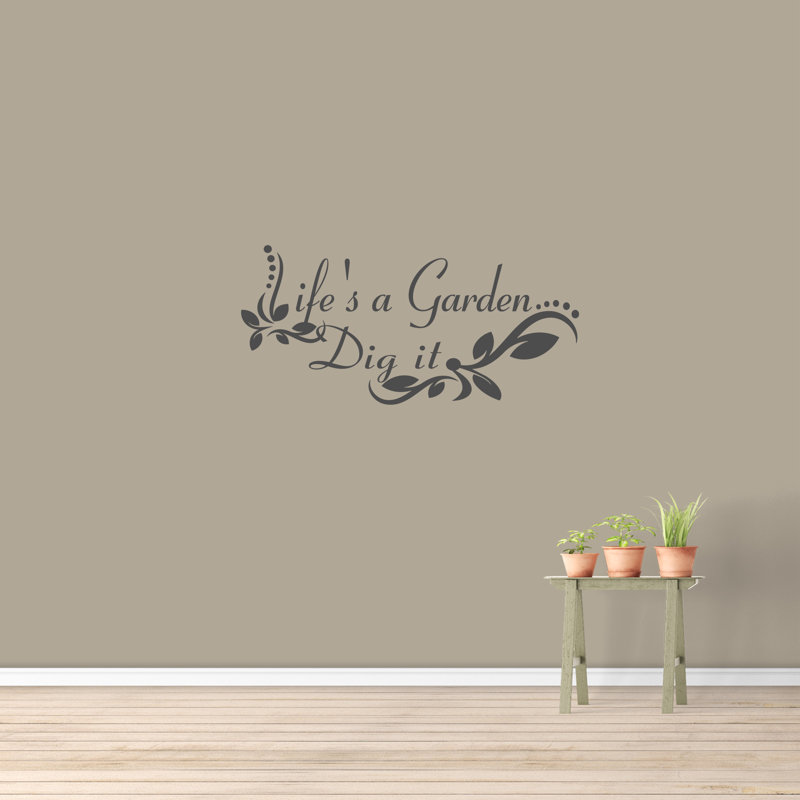 Text & Numbers Non-Wall Damaging Wall Decal, Dark Grey