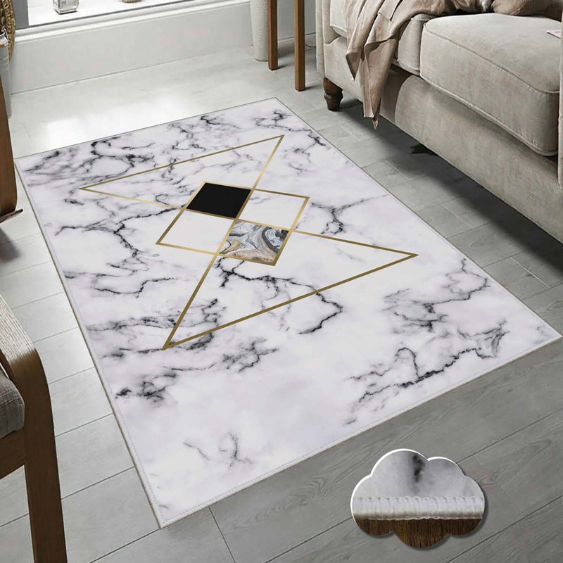 Stylish Hall Carpet Runner, 2.6 x 6.6 Feet | 100% Polyester, 650 g/m², 0.3 in Pile Height | Antibacterial & Non-Slip PVC Dot Underside | Machine Washable, Durable 3D Digital Print | Perfect for Home Décor