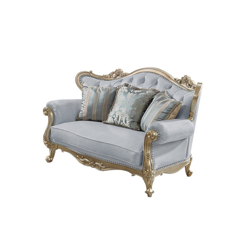 Causeuse à accoudoirs roulés en cuir 71,6 po European Light Luxury, Mauve