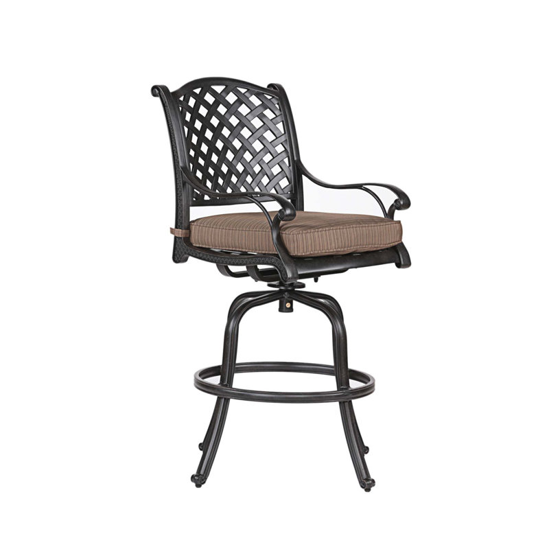 Tabouret de bar 30,5 po avec coussin Angelinna, Brun