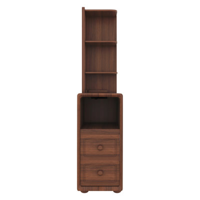 Table de bout avec tiroirs, table de coin avec tablettes ouvertes, table d'appoint haute pour chambre à coucher et coin