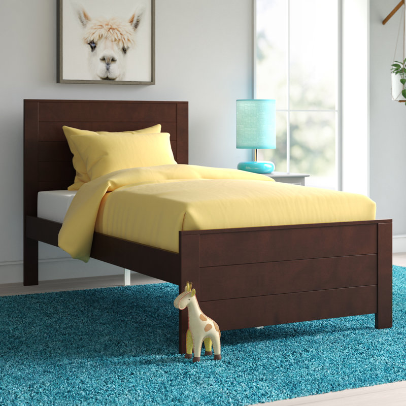 Lit standard en bois massif Louisville, Espresso brun, Double