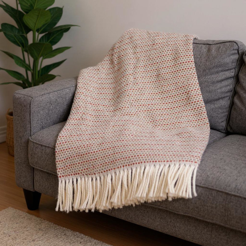Jeté 55 po x 70 po en mélange de coton et terre cuite