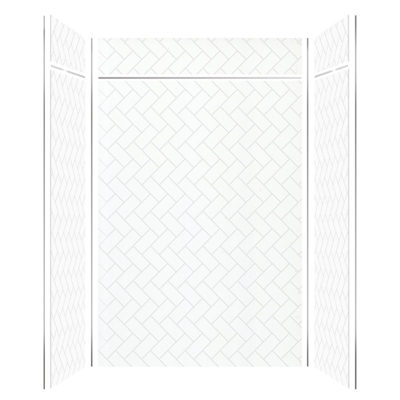 Paroi de douche à trois panneaux H 96 po x P 36 po Prodigy, Blanc