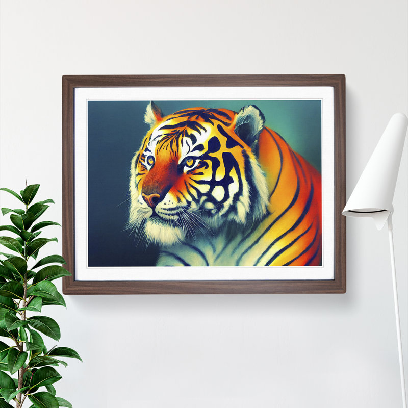 View of the Tiger Vol.2 - Framed Print, 34cm H x 46cm W, Walnut