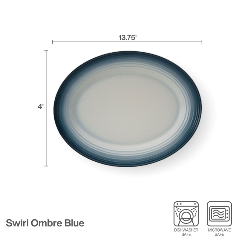 Swirl Ombre 13.75 in. Oval Platter