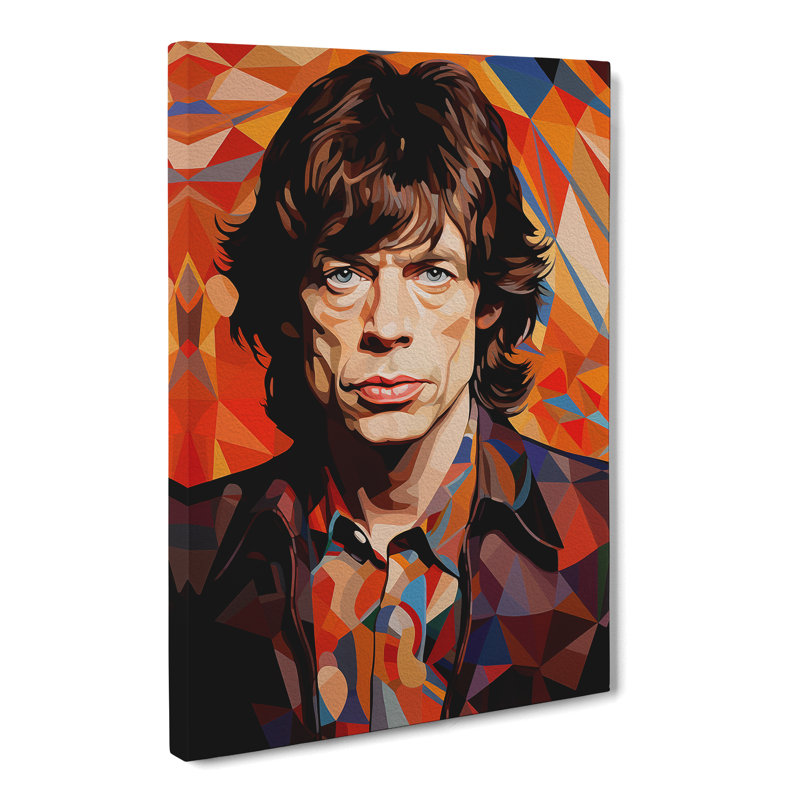 Mick Jagger Op Art - No Frame Print, 50cm H x 35cm W x 3cm D