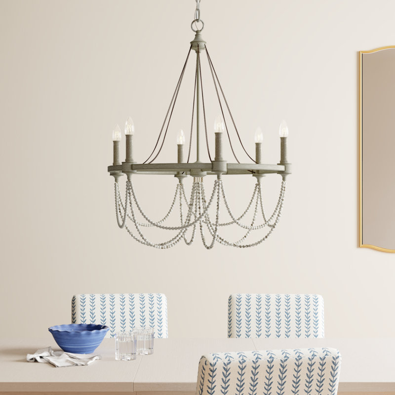 Nolen 6-Light Dimmable Wagon Wheel Chandelier 