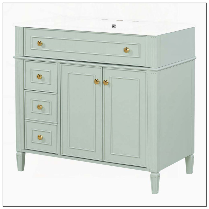 Meuble-lavabo 36 po avec lavabo, Vert