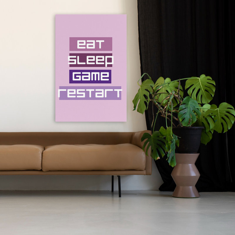 «Eat Sleep Restart - Contemporary Eat Sleep Game Restart Gaming Lifestyle», H 48 po x l 32 po