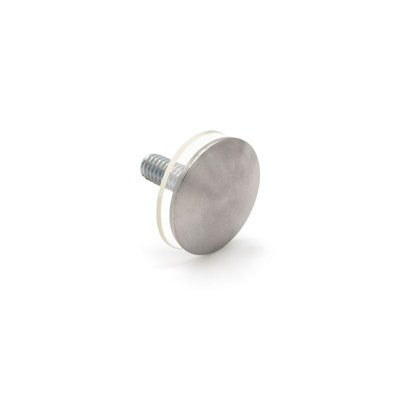 Entretoise discrète FHC SCL1PS, en acier inoxydable, diamètre 25,4 mm (1 pouce), un œillet et deux joints en caoutchouc inclus, finition acier inoxydable poli.