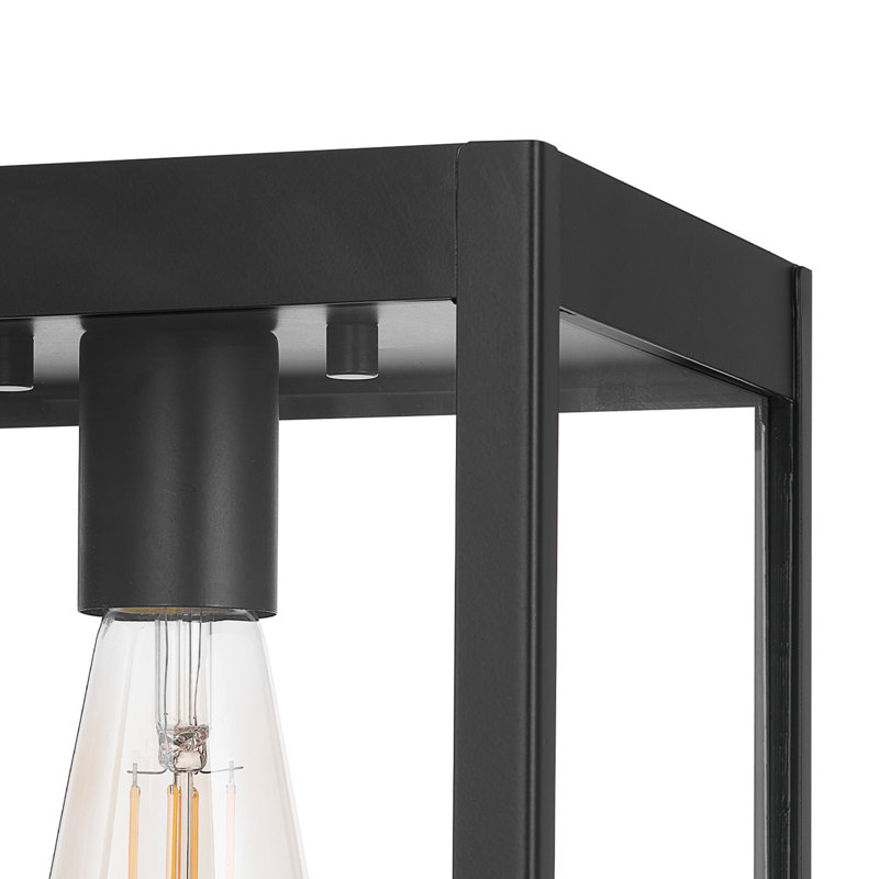 Plafonnier encastré d'extérieur 1 lumière noir mat Ladontae