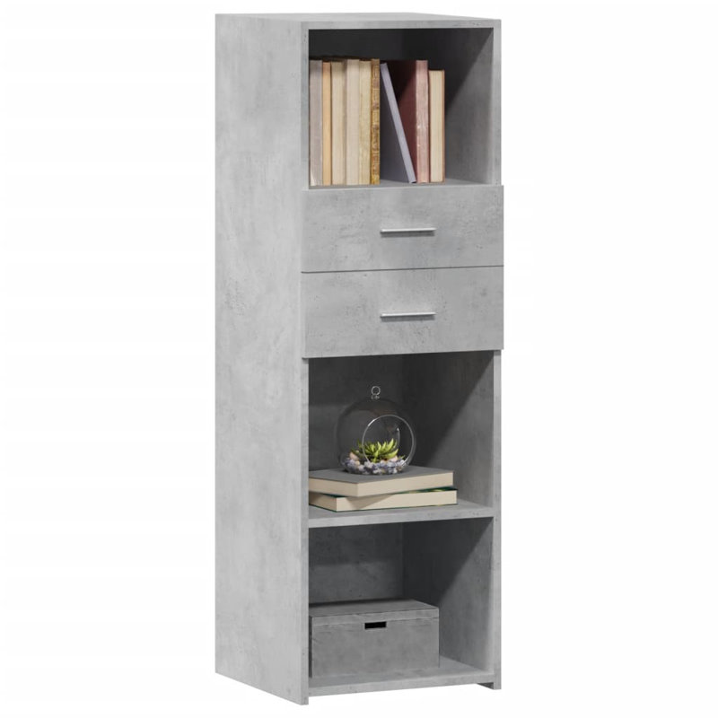Borough Wharf Highboard Engineered Wood, 48.8" H x 15.7" W x 16.7" D, Concrete Grey