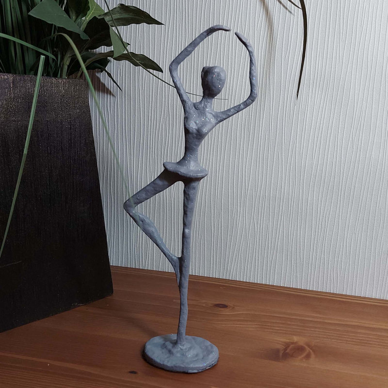 Rocky BALLET GIRL Iron Figurine 25cm, Grey Shimmer