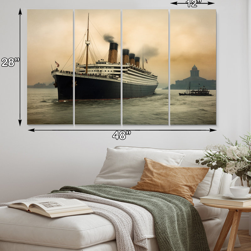 Photographie rétro de RMS Titanic sur toile, reproduction de 4 pièces
