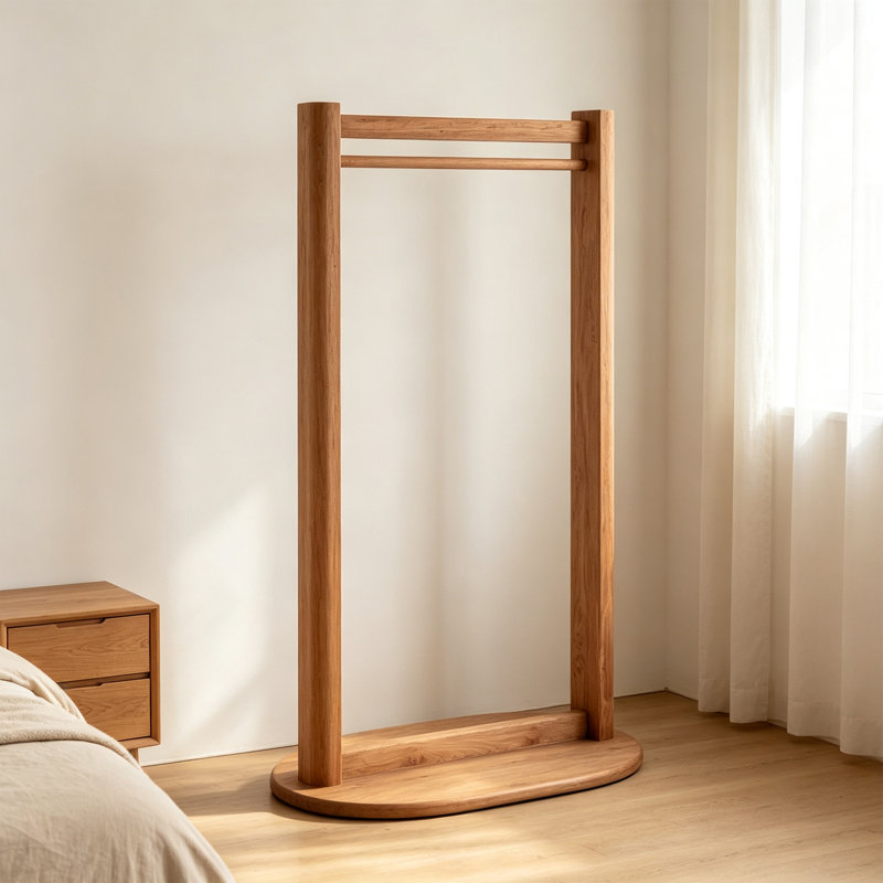 Portemanteau autoportant en bois d'orme