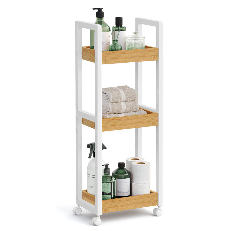 Bindy 30cm W Steel Shelving Unit, Natural/White