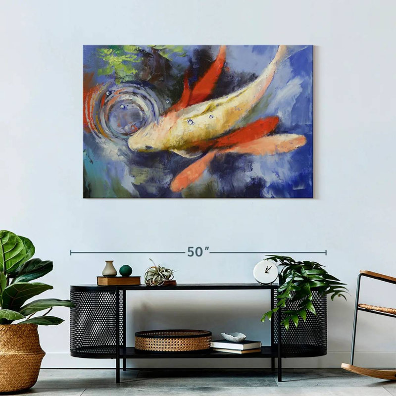 Koi And Water Ripples, 30" H x 45" W